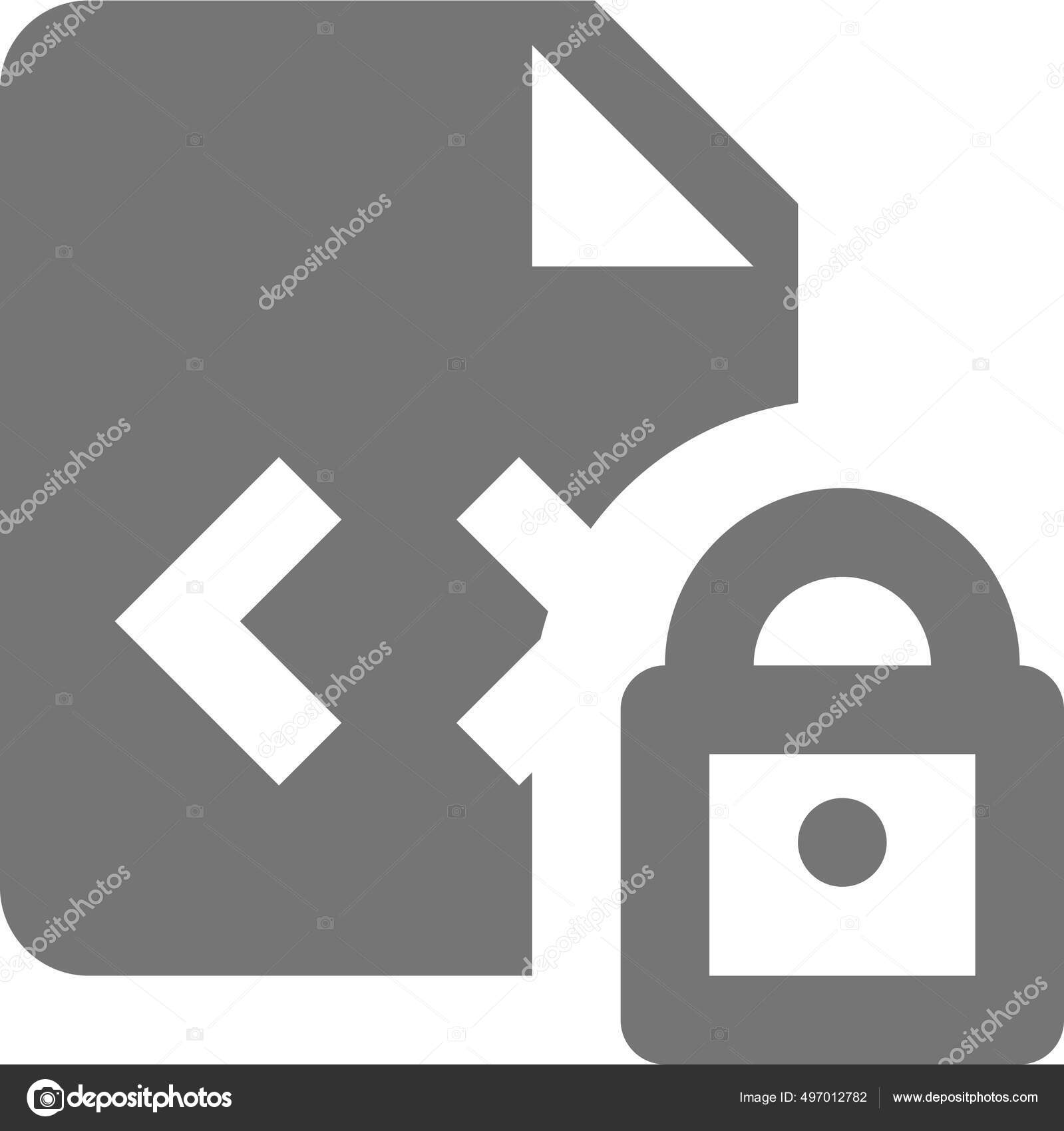 Coding Lock File Icon Solid Style Stock Vector by ©iconfinder 497012782