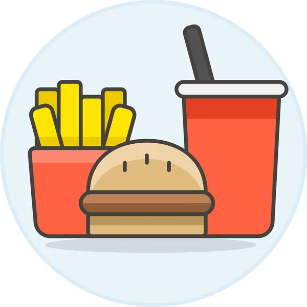 Szybka Ikona Burger Combo Stylu Wypełnionym — Wektor stockowy