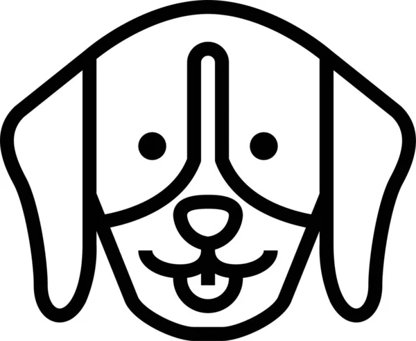 Icono Mascota Perro Beagle Estilo Contorno — Vector de stock