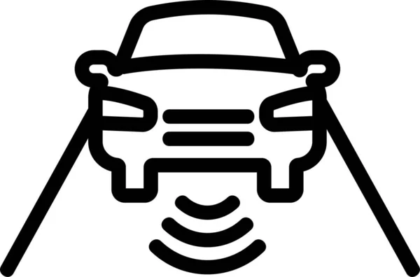 Automobiel Auto Contour Pictogram Grote Lijnen Stijl — Stockvector