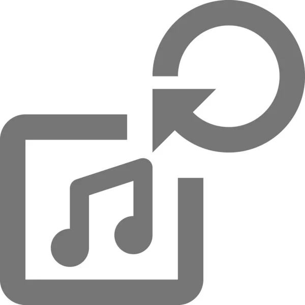 Álbum Música Icono Sincronización Estilo Esquema — Vector de stock