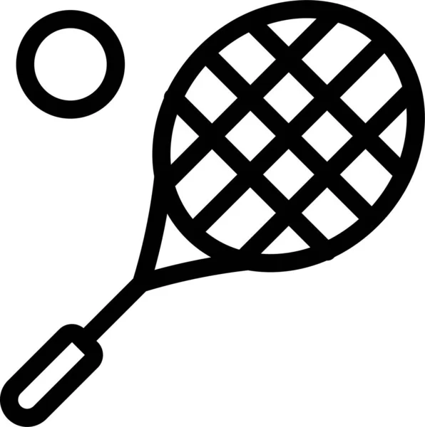 Ball Racquet Sport Icon Outline Style — Stock Vector