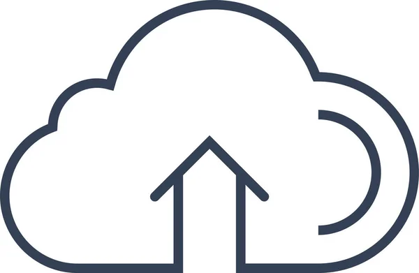 Cloud Online System Symbol Umrissstil — Stockvektor