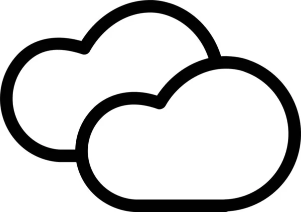 Nube Nubes Icono Pronóstico Estilo Esquema — Archivo Imágenes Vectoriales