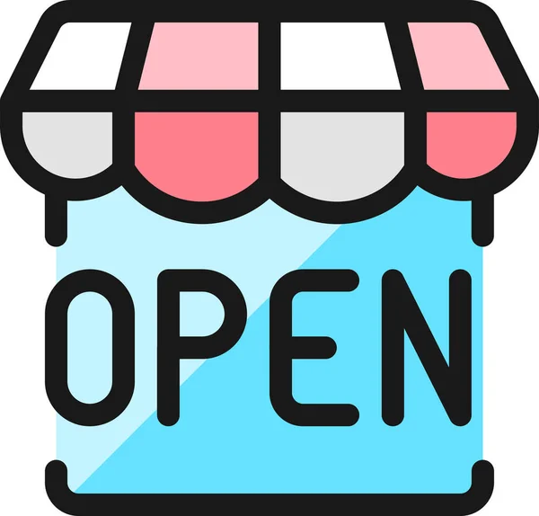 Shop Open Filled Outline Icon Filled Outline Style — Stock Vector