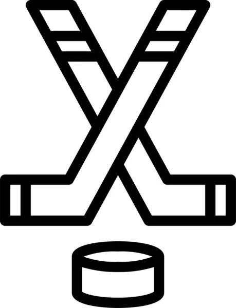 Kall Hockeyis Ikon Kontur Stil — Stock vektor