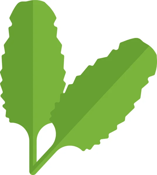 Lebensmittel Grüne Blatt Ikone Flachem Stil — Stockvektor
