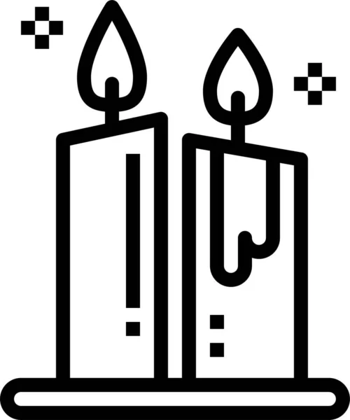 Ikone Der Kerzenbeleuchtung Umrissstil — Stockvektor