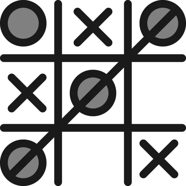 Brettspiel Tic Symbol Stil Ausgefüllter Umrisse — Stockvektor