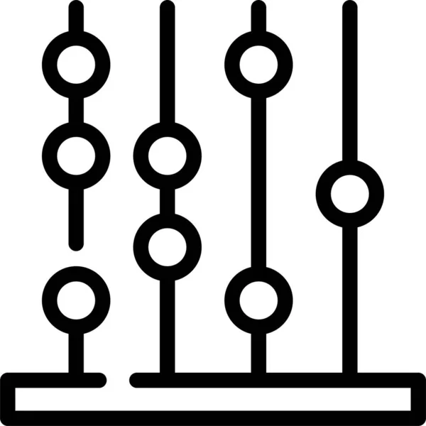 算盘计数数学图标的轮廓风格 — 图库矢量图片