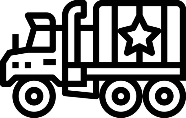 Ikona Transportu Żołnierzy Towarowych Kategorii Wojskowo Wojennej — Wektor stockowy