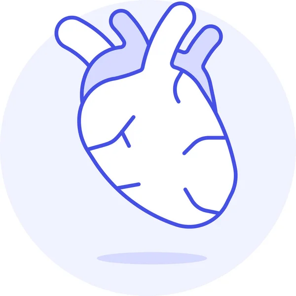 Herz Kreislauf Ikone Ausgefüllter Form — Stockvektor