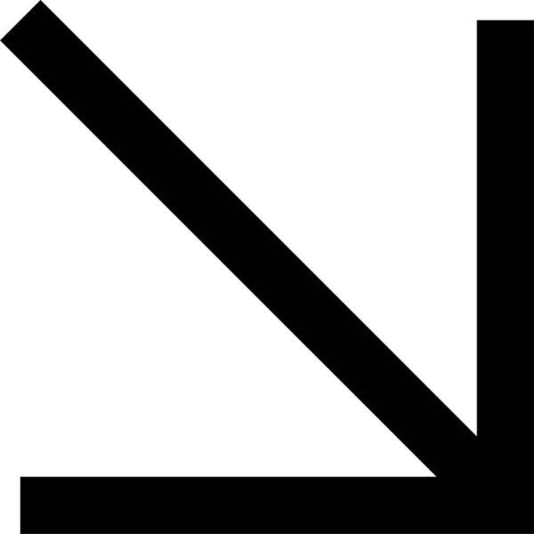 Иконка Средней Линейной Стрелки Твердом Стиле — стоковый вектор
