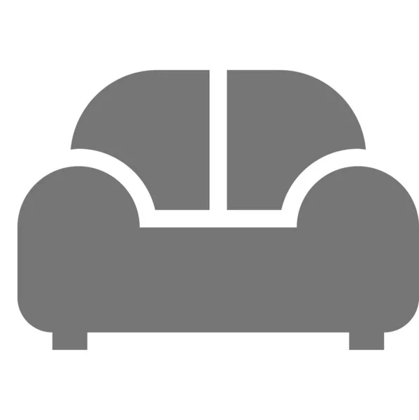 Couch Furniture Loveseat Icon Solid Style — Stock Vector