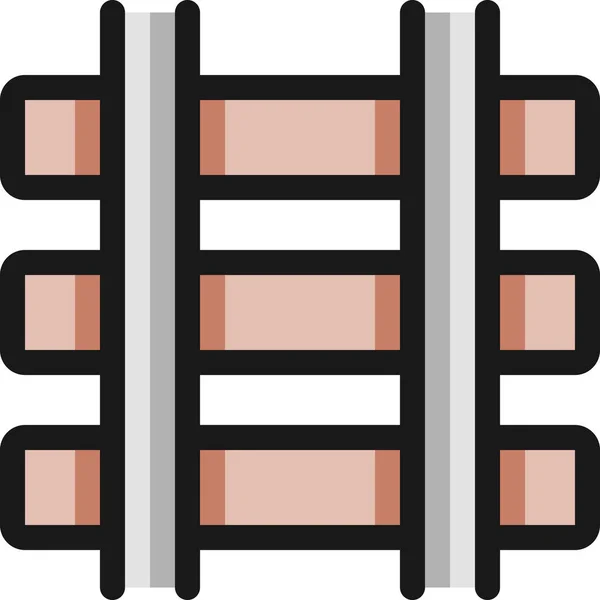 Icono Contorno Rellenado Del Ferrocarril Estilo Contorno Rellenado — Vector de stock