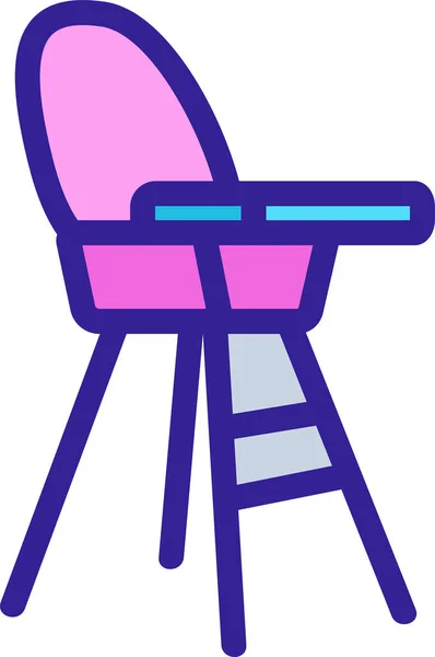 의자에 식사하는 아이콘 — 스톡 벡터