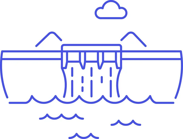 Barrage Énergie Icône Verte Dans Catégorie Écologie Environnementalisme — Image vectorielle