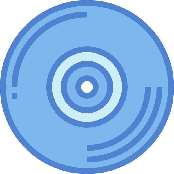 Audio Disc Record Symbol Ausgefülltem Outline Stil — Stockvektor