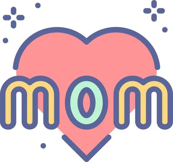 Día Corazón Amor Icono Las Madres Padres Día Categoría — Vector de stock