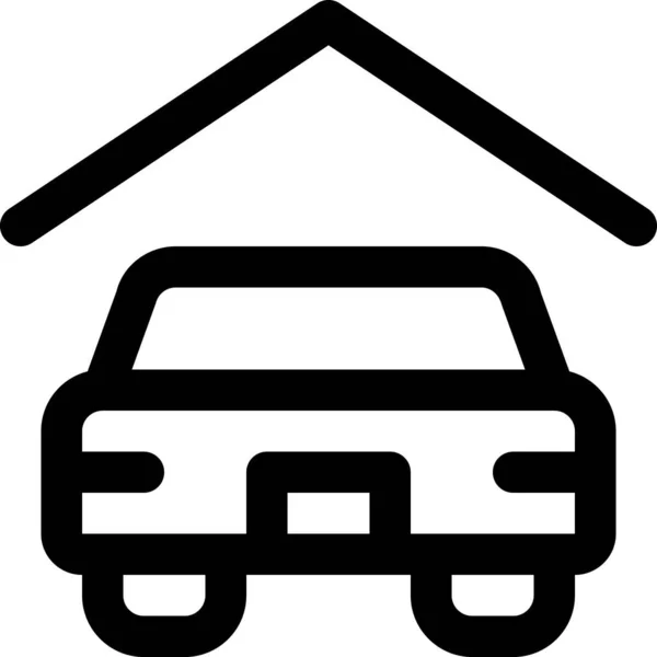 Park Storage Garage Icon Outline Style — Stock Vector