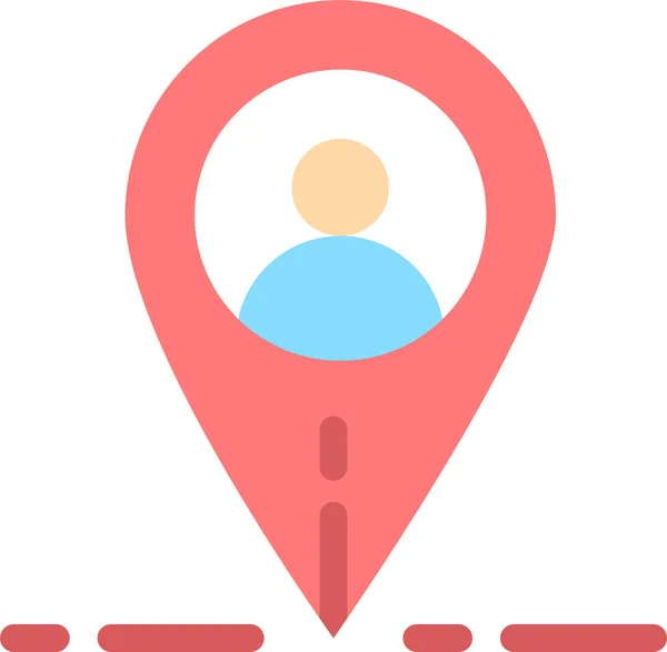 Location Map User Icon Flat Style — Stock Vector