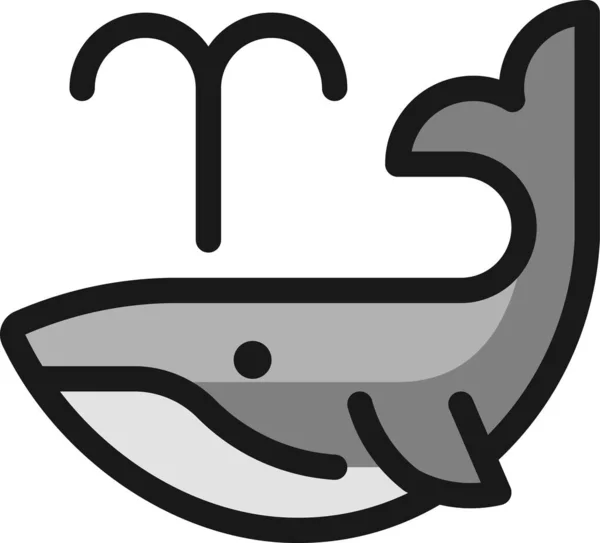 Corps Baleine Icône Contour Rempli Dans Style Contour Rempli — Image vectorielle