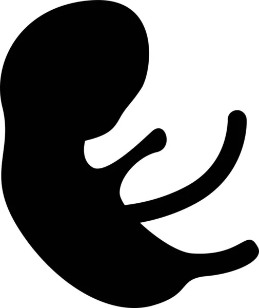 Fœtus Humain Fœtus Icône Dans Style Solide — Image vectorielle