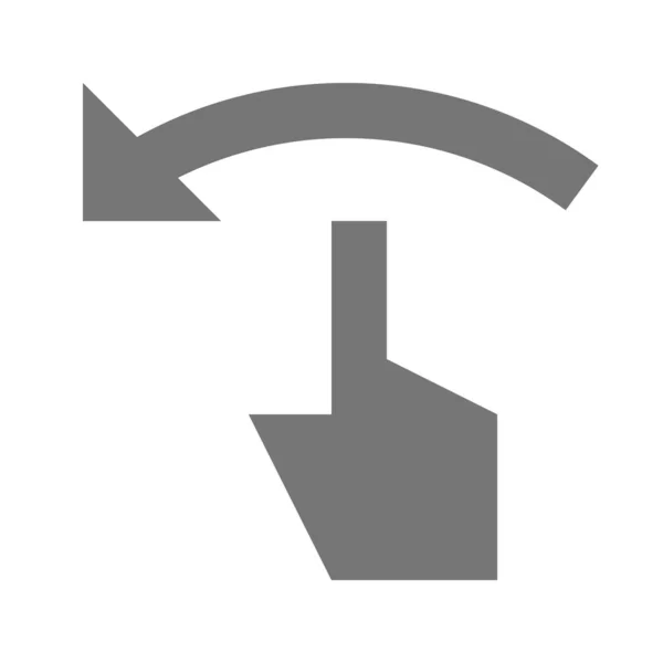 Flecha Mano Izquierda Deslizar Icono Estilo Sólido — Vector de stock