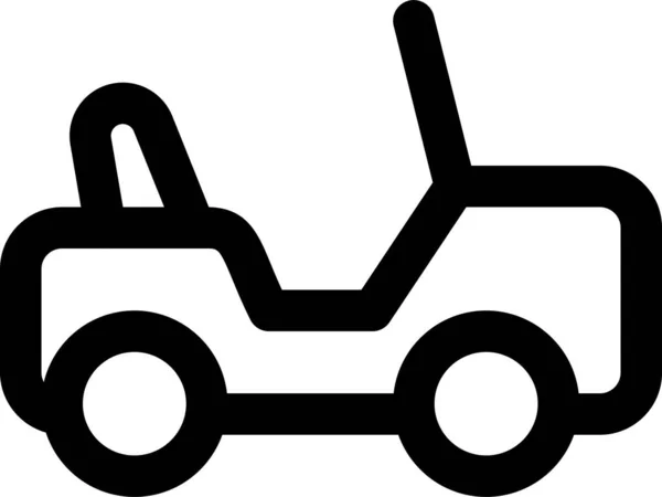 Avontuur Auto Reizen Pictogram Grote Lijnen Stijl — Stockvector