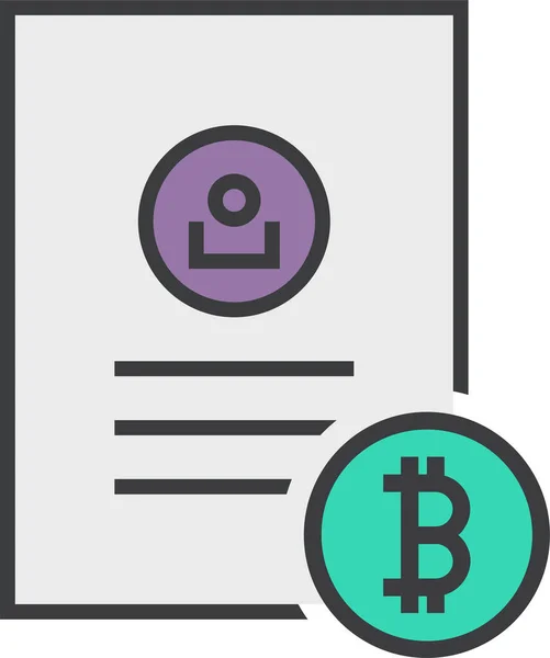 Ikona Szczegółów Bitcoin Konta Stylu Filled Outline — Wektor stockowy