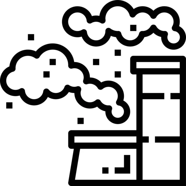 Icono Industria Contaminación Industrial Estilo Esquema — Archivo Imágenes Vectoriales