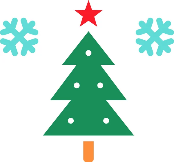 Célébration Icône Décoration Noël Dans Style Plat — Image vectorielle