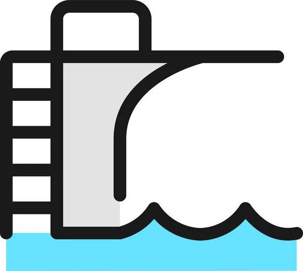 Ikona Pływalni Stylu Wypełnionym — Wektor stockowy