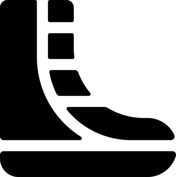 履物のブーツの靴のアイコンは固体様式で — ストックベクタ