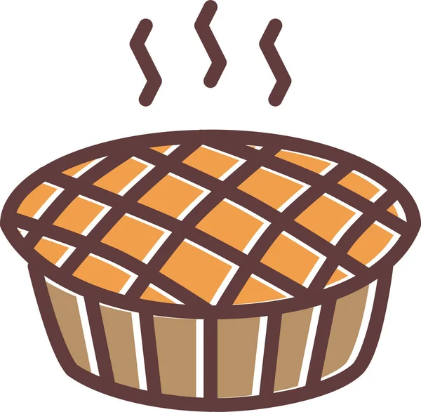 ケーキクランベリーデザートのアイコンをフルアウトラインで表現 — ストックベクタ