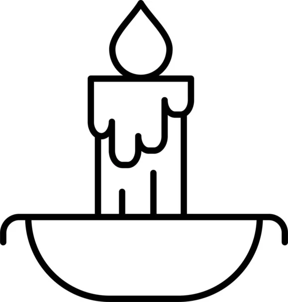 Ikona Velikonočního Ohně Svíček Obrysovém Stylu — Stockový vektor