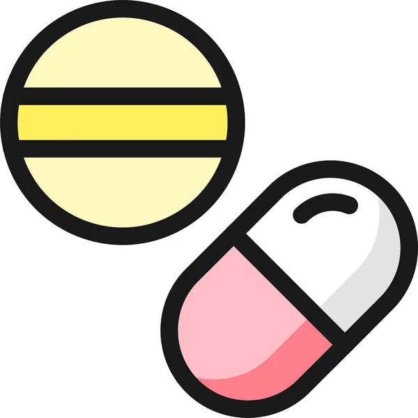 Drugs Pill Filled Outline Icon Filled Outline Style — Stock Vector