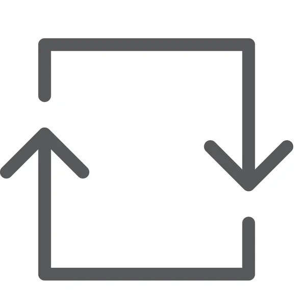 Flèches Carrées Recharger Icône Dans Style Contour — Image vectorielle