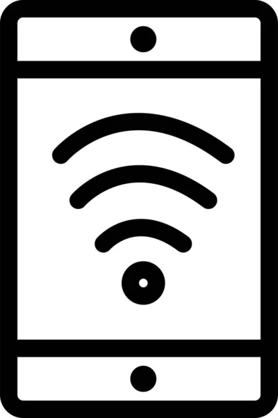 Plaj Gezici Wifi Simgesi Ana Hatlar Biçiminde — Stok Vektör