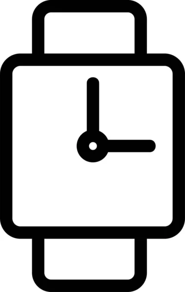 Icono Cara Del Contorno Del Reloj Estilo Contorno — Vector de stock