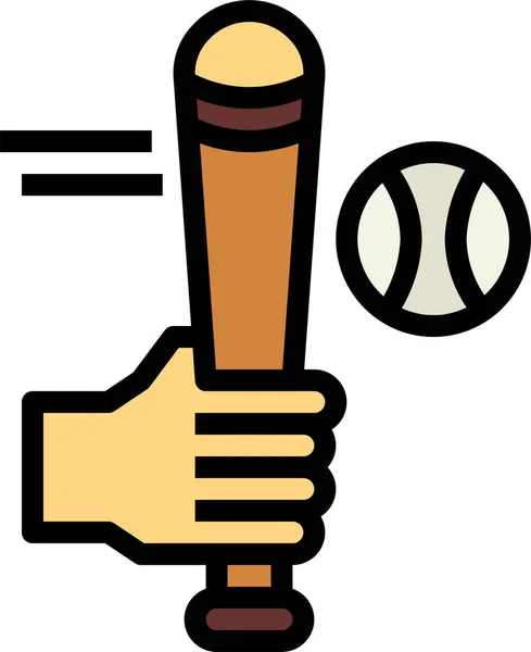 Boll Baseball Bat Ikon Sport Kategori — Stock vektor