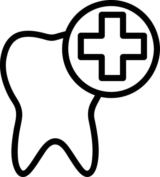 Dentista Dental Icono Odontología Estilo Del Esquema — Vector de stock