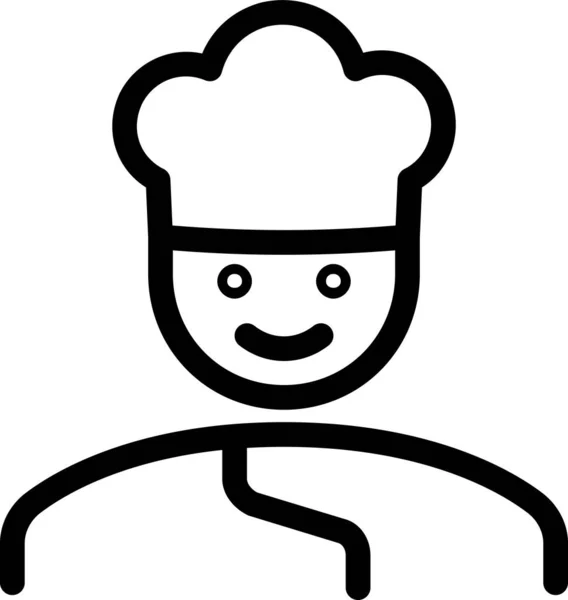Chef Homem Profissões Ícone Estilo Esboço —  Vetores de Stock