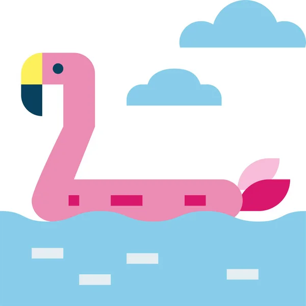 Flamingo Float Ring Icon Tourist Hotels Hospitality Category — стоковый вектор