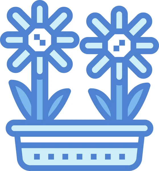 填充型植物花卉图标 轮廓型 — 图库矢量图片