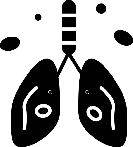 Krebs Herz Lungen Ikone — Stockvektor
