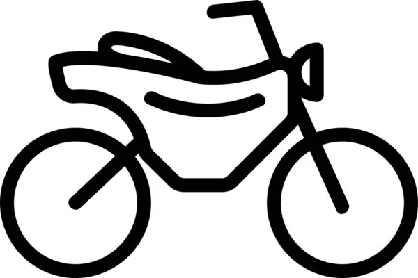 Bike Contour Motorbike Icon Outline Style — Stock Vector