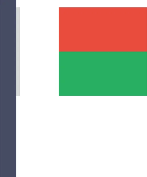 Kraj Bandera Madagaskar Ikona Płaskim Stylu — Wektor stockowy