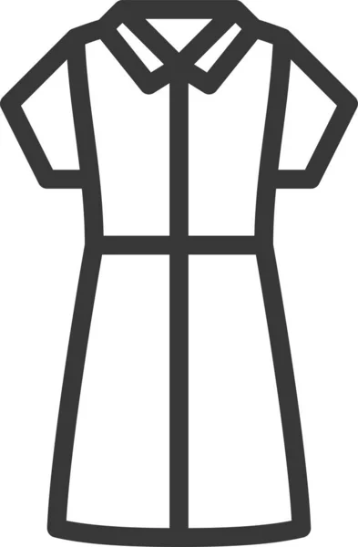 Kleding Jurk Mode Pictogram Omtrek Stijl — Stockvector