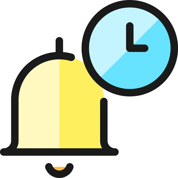 Bell Alarm Timer Icon Filled Outline Style — Stock Vector